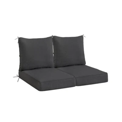 Durable Outdoor Deep Seat Cushions, Water,Resistant Olefin, Straps, 24x24x4" Foto 1 de 4