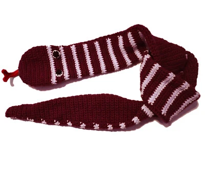 Divertido pañuelo de punto hecho a mano con lazo de serpiente cálido chal de novedad bufanda de Halloween Foto 1 de 4