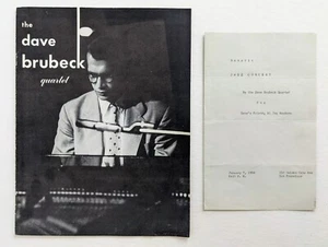1958 DAVE BRUBECK QUARTET CONCERT PROGRAM **SIGNED** by BAND MEMBERS & MANAGER - Picture 1 of 12
