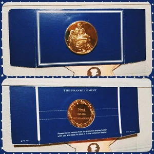 Franklin Mint Michaelangelo's Pieta 2 oz 24k Gold .925 Silver Proof Medal Round - Picture 1 of 1