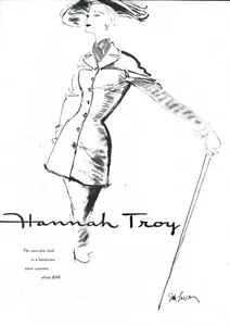 Anuncio de moda de Hannah Troy ilustrado por Larson de los años 50 1955 - Imagen 1 de 1