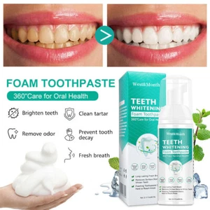 Teeth Whitening Toothpaste Foam Baking Soda Toothpaste Mousse Stains Removal - Picture 1 of 12