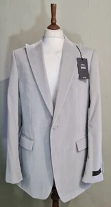 Moss Bros Pontoglio Tailored Fit Velvet Dress Suiting Blazer Jacket Beige uk 44L - Picture 1 of 8