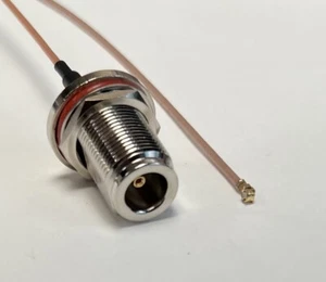 N Female Bulkhead to uFL/u.FL/IPX WiFi RG178 Coaxial Cable Pick Length USA - Picture 1 of 2