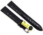 Wrist Watch Band Real Crocodile 17/14mm Black Fitting for Rolex Precision /150