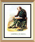 7x5 Art Print CAMPBELL OF ARGYLL Clansman Tartan Scottish Highlands Clan
