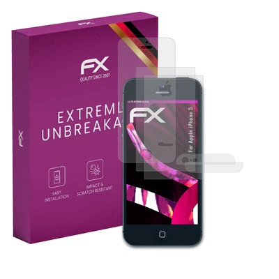 atFoliX Glass Protective Film for Apple iPhone 5 Glass Protector 9H Hybrid-Glass - Image 1 of 4