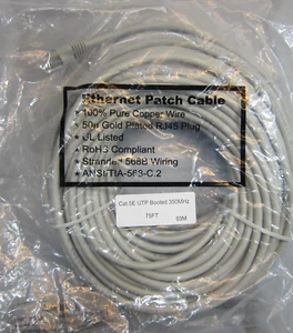 Cable de conexión Ethernet 75 pies (Cat.5E UTP arrancado 350 MHz) - Imagen 1 de 3