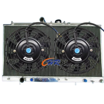 Aluminum Radiator+Fans for 1996-2002 Mitsubishi Galant VR4 EC5A 6A13TT V6 2.5L - Image 1 of 4