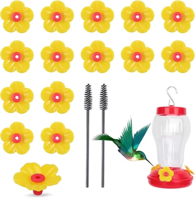 16 Piezas Alimentadores Colibríes Flores de Repuesto, Piezas Alimentador Colibrí Mascota  Foto 1 de 4