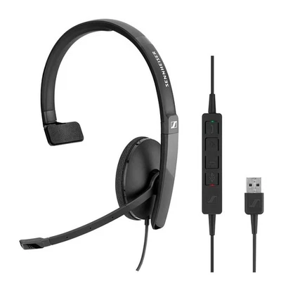 USB Monaural Headset, 20 Hz, Black - Image 1 of 4