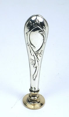 Timbro sigillo antico in argento massiccio per ceralacca RARO - XIX secolo - Immagine 1 di 4