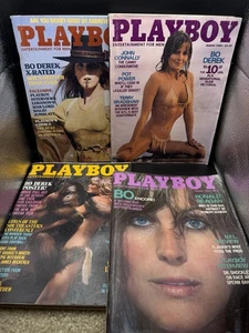 Lot of 4 Playboy Magazines – BO DEREK Issues – Vintage Playboy Collection – - Foto 1 di 11