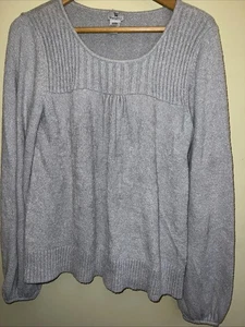 Worthington Women's Metallic Gray Super Soft Knit Long Sleeve Sweater Large - Picture 1 of 8