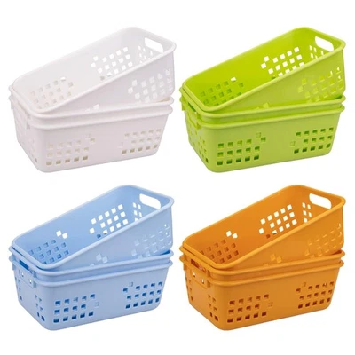12 Pack Classroom Storage Baskets, Colorful Small Plastic Organizer Basket Bi... - Image 1 of 4