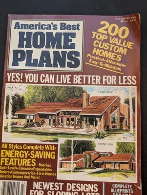 America's Best Home Plans 200 Custom Homes Vintage 1982 Magazine Style 146 Pgs - Image 1 of 4
