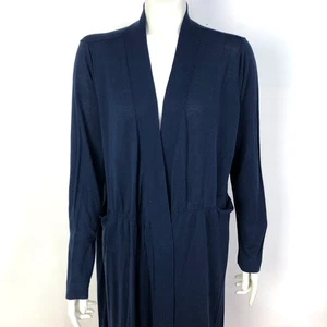Soft Surroundings XL Duster Women's Duster Open Cardigan Sweater Navy Blue - Picture 1 of 21