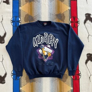 Vintage 90s Mud Puppy Pooch Wear Crewneck Sweatshirt Size XL Made In USA Dog - Picture 1 of 6