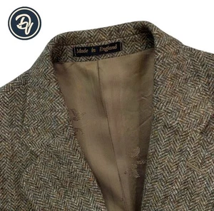 VTG 42 L Orvis X Harris Tweed Light Brown Speckled Tweed Blazer Made England - Picture 1 of 15