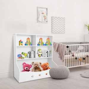 Kids' Storage Organizer, 3-tier Bookcase, Home Organization Toy Bookcase, White - Picture 1 of 22