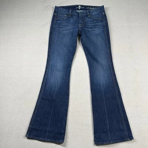 Vintage 7 For All Mankind Jeans Womens 26 A Pocket 30x30 Flare Dark Y2K Low Rise - Picture 1 of 11