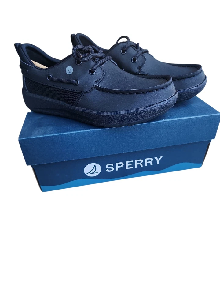 Sperry Boys Size 1 STK264274 Kid's Fairwater Plushwave Black Loafer