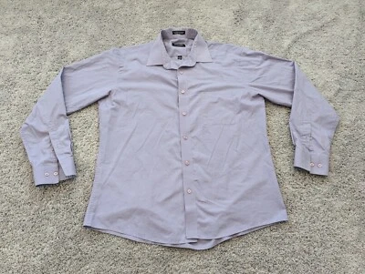 Pierre Cardin Button Up Shirt Mens Large Long Sleeves Slim Fit Purple - Image 1 of 4