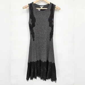 Hayden NEU Kaschmir Spitzenpassform & Flare grau ärmelloses Kleid Größe Medium - Bild 1 von 13
