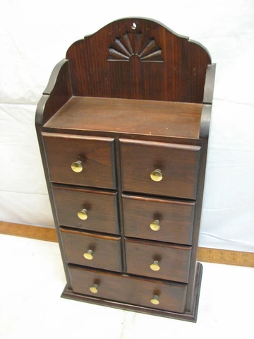 Wooden Wall Hanging Cabinet Vanity Spice Drawers Cupboard Home Decor Cover