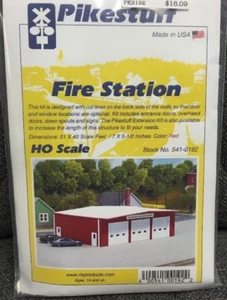 Pikestuff 192 HO Fire Station - RED (kit) MODELRRSUPPLY $5 Coupon Offer - Picture 1 of 3