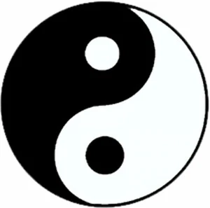 Sticker Yin-Yang - symbol for accomplished harmony. Ø 60 mm - Imagen 1 de 1