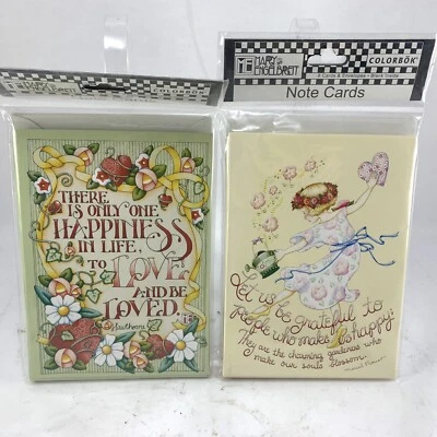 Mary Engelbreit Note Cards Grateful Happy 2 Packs 8 16 Colorbok Nip Blank 2004 - Image 1 of 4