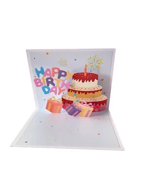 Tarjeta de cumpleaños emergente - Tarjetas emergentes 3D con diseño de pastel de cumpleaños Foto 1 de 4