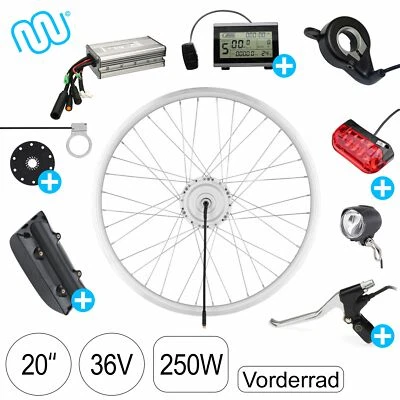 E-Bike Umbausatz 36V 250W 20" Vorderrad Nabenmotor Pedelec Umrüstungskit SILBER - Bild 1 von 4