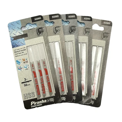 15 Piranha X22003 HSS 'U' Shank Jigsaw Blades for Sheet Metal 3mm - 6mm - Image 1 of 3