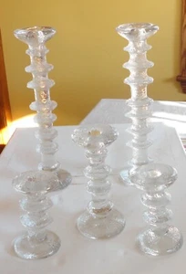 Portacandele vetro festivo 5 MCM moderno Iittala Finlandia 2 TS 8 anelli 2 e 4 anelli - Foto 1 di 15