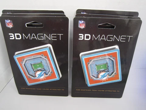Miami Dolphins 3 D Stadium View Magnet Lot of 6 Cover