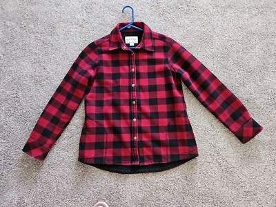 ORVIS Women’s Flannel Shirt Jacket Fleece Lined Checked Red Black Size M - Image 1 of 4