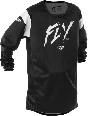 Camiseta deportiva de motocross todoterreno FLY Racing 2025 juvenil Kinetic Stoke negra/blanca Foto 1 de 2