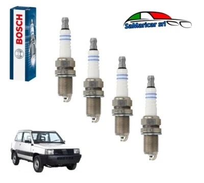 KIT 4 CANDELE BOSCH PER FIAT PANDA 141 4X4 1000CC 33KW MOTORE 156A2246 1986-> 02 - Imagen 1 de 4
