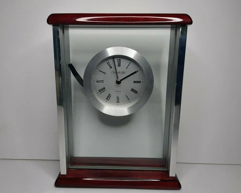 Danbury Things Remembered Red Quartz Glass Modern Mantle Analog Clock Cover
