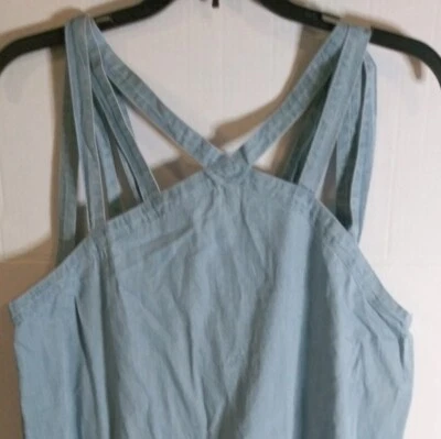 Fabletics Womens Liza Chambray Romper Shorts Light Blue Size Medium - Image 1 of 2