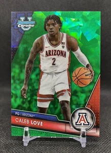 2023-24 Bowman University Chrome Sapphire CALEB LOVE #58 GREEN Refractor /99 AZ - Picture 1 of 3