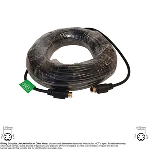 Cable S Video TV Mini Din MD 4 Pin Round Male to Male 100FT #120647 - Picture 1 of 2