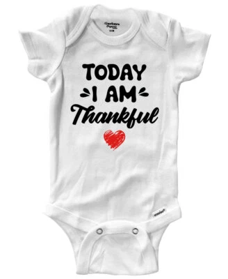 Body de bebé Today estoy agradecido de una pieza mameluco ropa gratitud positiva Foto 1 de 3