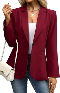 Women'S Blazer Business Casual Lightweight Suit - Long Sleeve Slim Fit Work Offi - Picture 1 of 5
