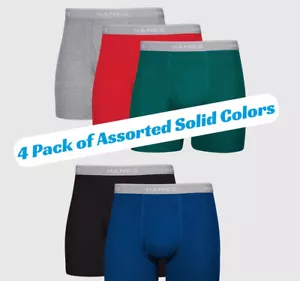Hanes Comfort Flex Soft Breathable Mens Boxer Briefs S 4 Pack Blue Green Red NIP - Picture 1 of 6