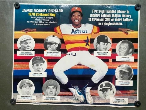 JR. RICHARD~HOUSTON ASTROS-1978 VINTAGE POSTER-300 STRIKEOUTS/RYAN-KOUFAX-& MORE Cover