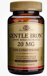Solgar Gentle Iron ( 20mg ) 180 vegetable capsules Brand New Long Expiry Date - Picture 1 of 1