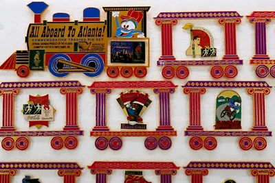Juego de 22 prendedores de tren olímpico 1996 Izzy Train Atlanta Foto 1 de 4